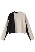 【ベイジ,/BEIGE,】のLAURIERS(ローリエ)/ウールカシミヤバイカラーニット 人気、トレンドファッション・服の通販 founy(ファニー) ファッション Fashion レディースファッション Fashion for Women トップス・カットソー Cut & Sew Tops ニット Knit Tops & Sweaters カジュアルプルオーバー・ニットトップス Pullovers & Knit Tops / Casual Pullovers ショート Short, Short Length バランス Balance, Style Balance thumbnail Ecru×Navy|ID: prp329100004246883 ipo3291000000035623302
