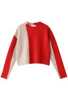 【ベイジ,/BEIGE,】のLAURIERS(ローリエ)/ウールカシミヤバイカラーニット 大人の最旬トレンドファッション＆コーディネート founy(ファウニー) ファッション Fashion レディースファッション Fashion for Women トップス・カットソー Cut & Sew Tops ニット Knit Tops & Sweaters カジュアルプルオーバー・ニットトップス Pullovers & Knit Tops / Casual Pullovers ショート Short, Short Length バランス Balance, Style Balance thumbnail Red Orange×Milk Tea|ID: prp329100004246883 ipo3291000000036530920