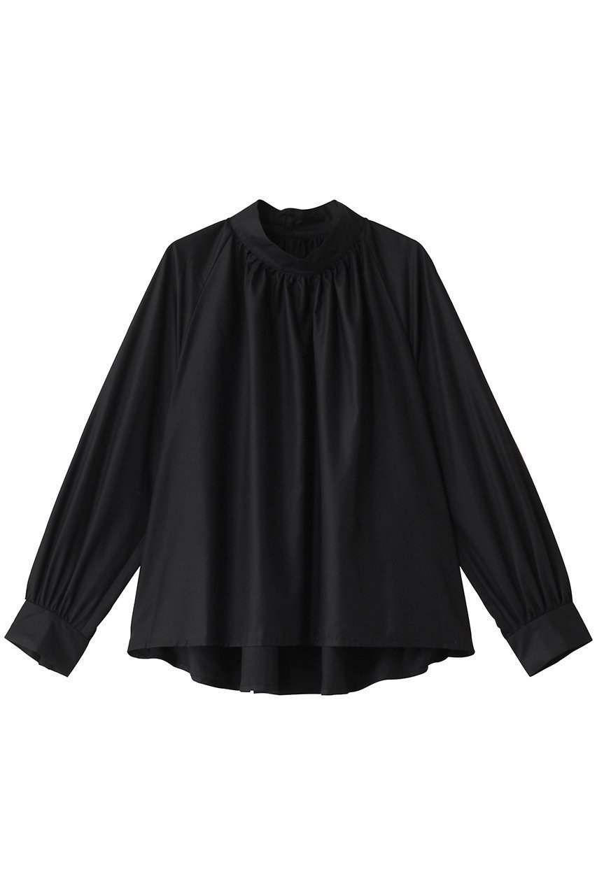 【ミディウミソリッド/MIDIUMISOLID】のh/neck gathered blouse.S ブラウス インテリア・キッズ・メンズ・レディースファッション・服の通販 founy(ファニー) 　ファッション　Fashion　レディースファッション　WOMEN　トップス・カットソー　Tops/Tshirt　シャツ/ブラウス　Shirts/Blouses　エレガント 上品　Elegant　ギャザー　Gather　スリーブ　Sleeve　ハイネック　High Neck　ロング　Long　NEW・新作・新着・新入荷　New Arrivals　black|ID: prp329100004246888 ipo3291000000029466075