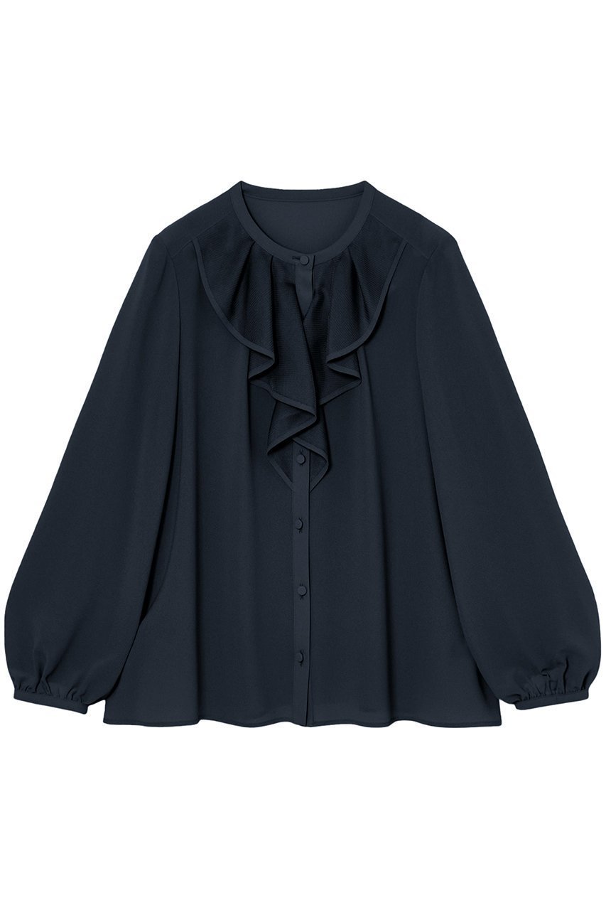 【アナイ/ANAYI】の【Eternal Line 2025】ジョーゼットカラミラッフル ブラウス 人気、トレンドファッション・服の通販 founy(ファニー) 　ファッション　Fashion　レディースファッション　Fashion for Women　トップス・カットソー　Cut & Sew Tops　シャツ・ブラウス・オフィスカジュアル　Elegant Blouses & Button-Ups　おすすめ　Recommended / Our Picks　シフォン　Chiffon, Lightweight Fabric　ジャケット　Jacket, Outerwear　ジョーゼット　Georgette, Semi-Sheer Fabric　スリーブ　Sleeve, Long Sleeve / Short Sleeve　パイピング　Piping, Trim Design　フロント　Front, Front Design　ラッフル　Ruffle, Frill　ロング　Long, Long-Length　 other-1|ID: prp329100004247920 ipo3291000000035830137