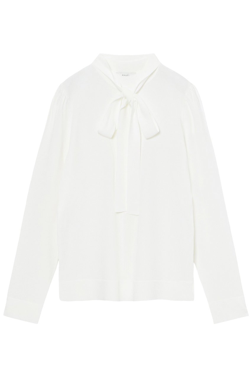 【アナイ/ANAYI】の【Eternal Line 2025】タイ付きハイネック プルオーバー インテリア・キッズ・メンズ・レディースファッション・服の通販 founy(ファニー) ファッション Fashion レディースファッション Fashion for Women トップス・カットソー Cut & Sew Tops ニット Knit Tops & Sweaters カジュアルプルオーバー・ニットトップス Pullovers & Knit Tops / Casual Pullovers インナー Innerwear ギャザー Gathered, Ruffled ジャケット Jacket, Outerwear ストレッチ Stretch, Stretchy Fabric スリット Slit, Slit Detail ハイネック High Neck, Mock Neck リボン Ribbon, Bow ループ Loop, Loop Knit 再入荷 Restock / Back in Stock オフホワイト|ID: prp329100004247922 ipo3291000000035053118