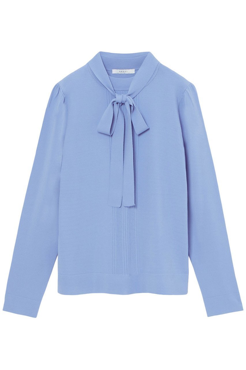 【アナイ/ANAYI】の【Eternal Line 2025】タイ付きハイネック プルオーバー インテリア・キッズ・メンズ・レディースファッション・服の通販 founy(ファニー) ファッション Fashion レディースファッション Fashion for Women トップス・カットソー Cut & Sew Tops ニット Knit Tops & Sweaters カジュアルプルオーバー・ニットトップス Pullovers & Knit Tops / Casual Pullovers インナー Innerwear ギャザー Gathered, Ruffled ジャケット Jacket, Outerwear ストレッチ Stretch, Stretchy Fabric スリット Slit, Slit Detail ハイネック High Neck, Mock Neck リボン Ribbon, Bow ループ Loop, Loop Knit 再入荷 Restock / Back in Stock ブルー|ID: prp329100004247922 ipo3291000000035053119