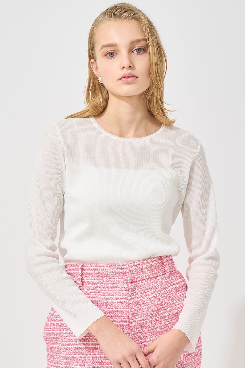 【アナイ/ANAYI】の【Eternal Line 2025】シアースパークリブ プルオーバー 人気、トレンドファッション・服の通販 founy(ファニー) ファッション Fashion レディースファッション Fashion for Women トップス・カットソー Cut & Sew Tops ニット Knit Tops & Sweaters カジュアルプルオーバー・ニットトップス Pullovers & Knit Tops / Casual Pullovers インナー Innerwear シアー Sheer, See-Through ジャケット Jacket, Outerwear 再入荷 Restock / Back in Stock 春 Spring other-5|ID: prp329100004247923 ipo3291000000036028481