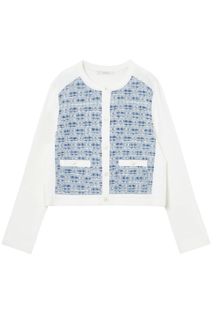 【アナイ/ANAYI】の【Eternal Line 2025】ミックスツイードコンビ ジャケット カーディガン インテリア・キッズ・メンズ・レディースファッション・服の通販 founy(ファニー) https://founy.com/ ファッション Fashion レディースファッション Fashion for Women カーディガン Cardigan, Knitwear シフォン Chiffon, Lightweight Fabric ジャケット Jacket, Outerwear セットアップ Set-Up, Coordinated Outfit ツイード Twill, Twill Weave 人気 Popular, Best Seller ポケット Pocket, Pocket Detail メタル Metal, Metal Parts おすすめ Recommended / Our Picks |ID: prp329100004247924 ipo3291000000036259956