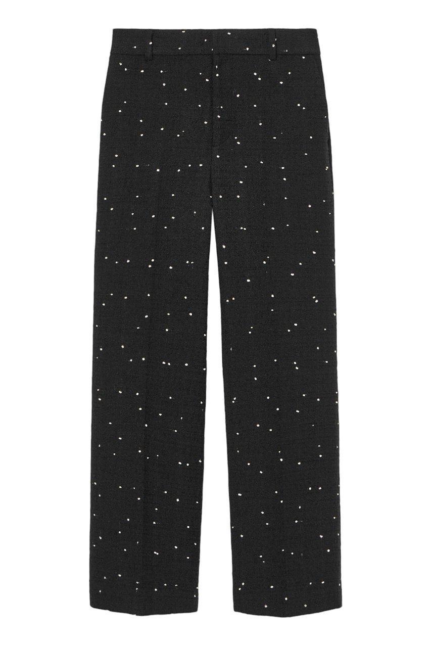 【アナイ/ANAYI】の【Eternal Line 2025】ミニドットツイードワイドパンツ インテリア・キッズ・メンズ・レディースファッション・服の通販 founy(ファニー) 　ファッション　Fashion　レディースファッション　Fashion for Women　パンツ　Pants & Trousers　オケージョン　Occasion Wear　春　Spring　ジャケット　Jacket, Outerwear　ストレート　Straight, Straight Cut　セットアップ　Set-Up, Coordinated Outfit　ツイード　Twill, Twill Weave　ドット　Polka Dot, Dot Pattern　ポンポン　Pom-Pom, Fluffy Ball　モノトーン　Monotone, Black and White　ランダム　Random, Irregular　ワイド　Wide, Wide Fit　再入荷　Restock / Back in Stock　おすすめ　Recommended / Our Picks　エレガント 上品　Elegant　ブラック|ID: prp329100004247940 ipo3291000000035054851