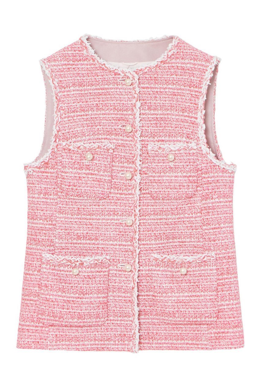 【アナイ/ANAYI】の【Eternal Line 2025】ミニドットツイード4ポケットジレ 人気、トレンドファッション・服の通販 founy(ファニー) 　ファッション　Fashion　レディースファッション　Fashion for Women　アウター　Coat / Outerwear Collection　レディースジャケット・軽アウター　Jackets　おすすめ　Recommended / Our Picks　ジャケット　Jacket, Outerwear　セットアップ　Set-Up, Coordinated Outfit　ツイード　Twill, Twill Weave　パール　Pearl, Pearl Accent　ブレード　Braid, Decorative Trim　ベスト　Vest, Waistcoat　ポケット　Pocket, Pocket Detail　ポンポン　Pom-Pom, Fluffy Ball　モノトーン　Monotone, Black and White　ランダム　Random, Irregular　再入荷　Restock / Back in Stock　春　Spring　 other-1|ID: prp329100004247941 ipo3291000000035054856