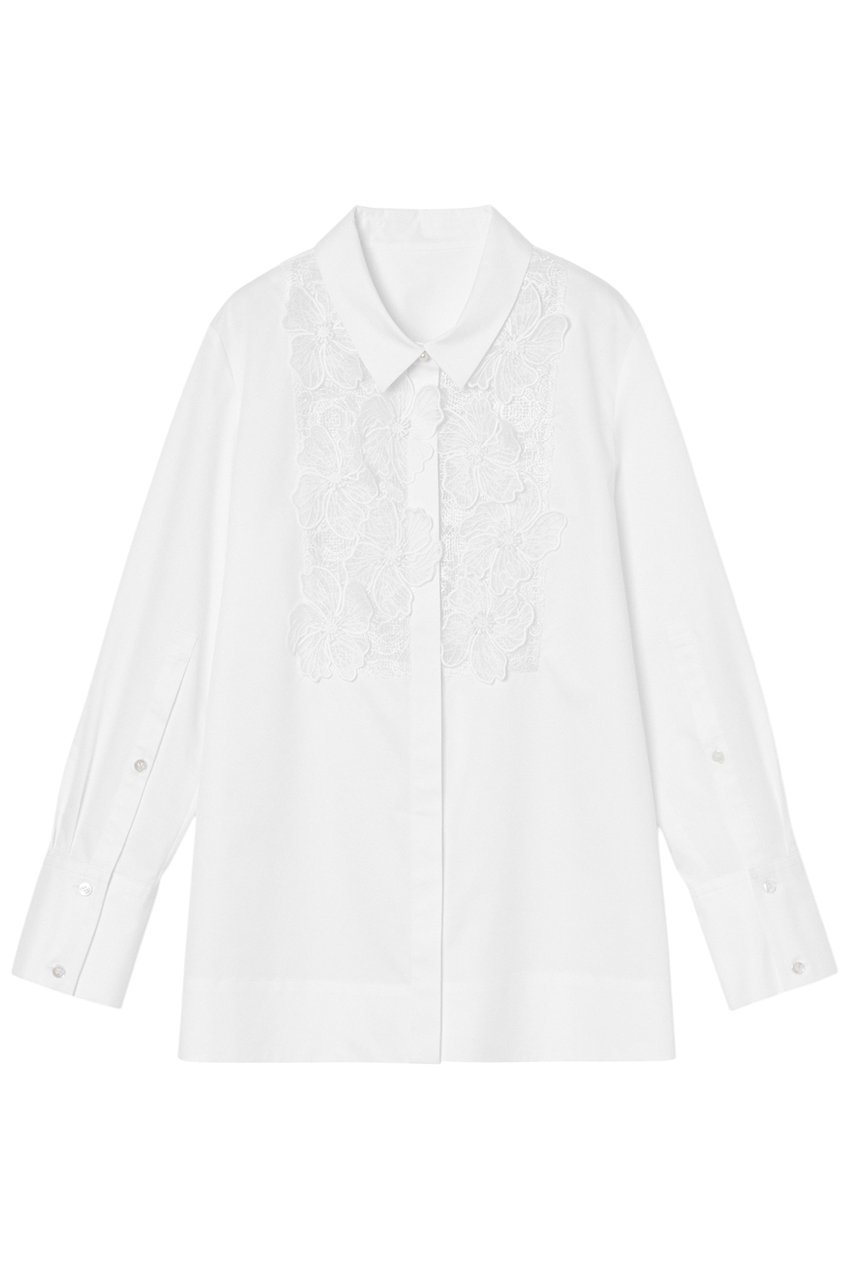 【アナイ/ANAYI】の【Eternal Line 2025】コンパクトコットン刺繍シャツ インテリア・キッズ・メンズ・レディースファッション・服の通販 founy(ファニー) 　ファッション　Fashion　レディースファッション　Fashion for Women　トップス・カットソー　Cut & Sew Tops　シャツ・ブラウス・オフィスカジュアル　Elegant Blouses & Button-Ups　オーガンジー　Organza Fabric　コンパクト　Compact, Small Size　シルク　Silk, 100% Silk　スリット　Slit, Slit Detail　スリーブ　Sleeve, Long Sleeve / Short Sleeve　フラワー　Flower, Floral　フロント　Front, Front Design　ラグジュアリー　Luxury, Elegant　レース　Lace, Lace Fabric　ロング　Long, Long-Length　ワーク　Workwear, Utility Style　再入荷　Restock / Back in Stock　おすすめ　Recommended / Our Picks　ホワイト|ID: prp329100004247954 ipo3291000000035054841