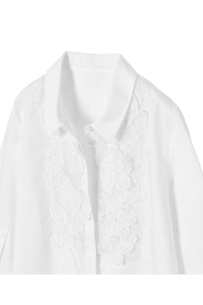 【アナイ/ANAYI】の【Eternal Line 2025】コンパクトコットン刺繍シャツ 人気、トレンドファッション・服の通販 founy(ファニー) 　ファッション　Fashion　レディースファッション　Fashion for Women　トップス・カットソー　Cut & Sew Tops　シャツ・ブラウス・オフィスカジュアル　Elegant Blouses & Button-Ups　オーガンジー　Organza Fabric　コンパクト　Compact, Small Size　シルク　Silk, 100% Silk　スリット　Slit, Slit Detail　スリーブ　Sleeve, Long Sleeve / Short Sleeve　フラワー　Flower, Floral　フロント　Front, Front Design　ラグジュアリー　Luxury, Elegant　レース　Lace, Lace Fabric　ロング　Long, Long-Length　ワーク　Workwear, Utility Style　再入荷　Restock / Back in Stock　おすすめ　Recommended / Our Picks　other-3|ID: prp329100004247954 ipo3291000000035054843