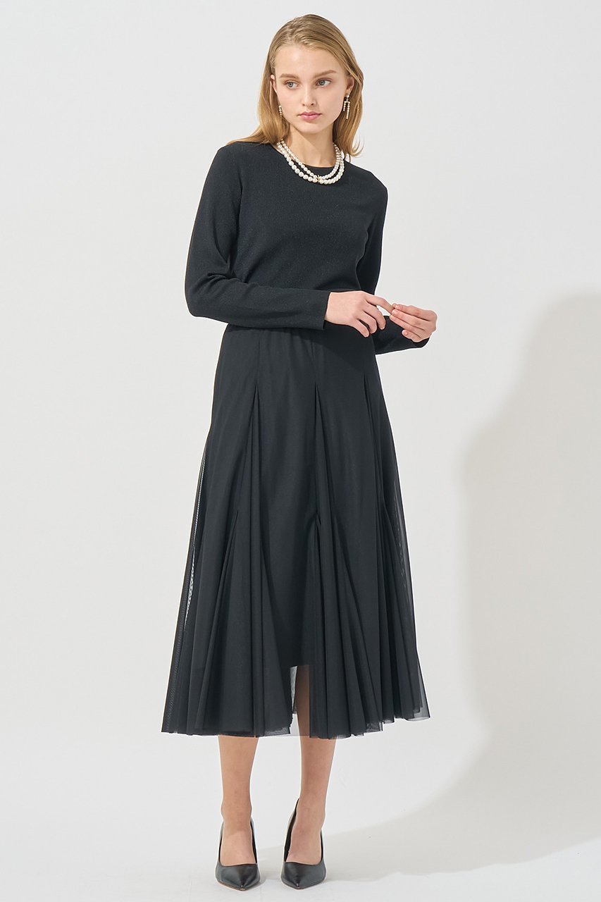 【アナイ/ANAYI】の【Eternal Line 2025】シャイニーチュールマチフレア スカート 人気、トレンドファッション・服の通販 founy(ファニー) 　ファッション　Fashion　レディースファッション　Fashion for Women　スカート　Skirts　Aライン・フレアスカート　A-Line & Flared Skirts　ロングスカート　Long Skirts / Maxi & Midi Skirts　おすすめ　Recommended / Our Picks　エレガント 上品　Elegant　オケージョン　Occasion Wear　ジャケット　Jacket, Outerwear　チュール　Tulip, Tulip Motif　ツイード　Twill, Twill Weave　フレア　Flare, Flared　ロング　Long, Long-Length　再入荷　Restock / Back in Stock　other-7|ID: prp329100004247955 ipo3291000000035052698