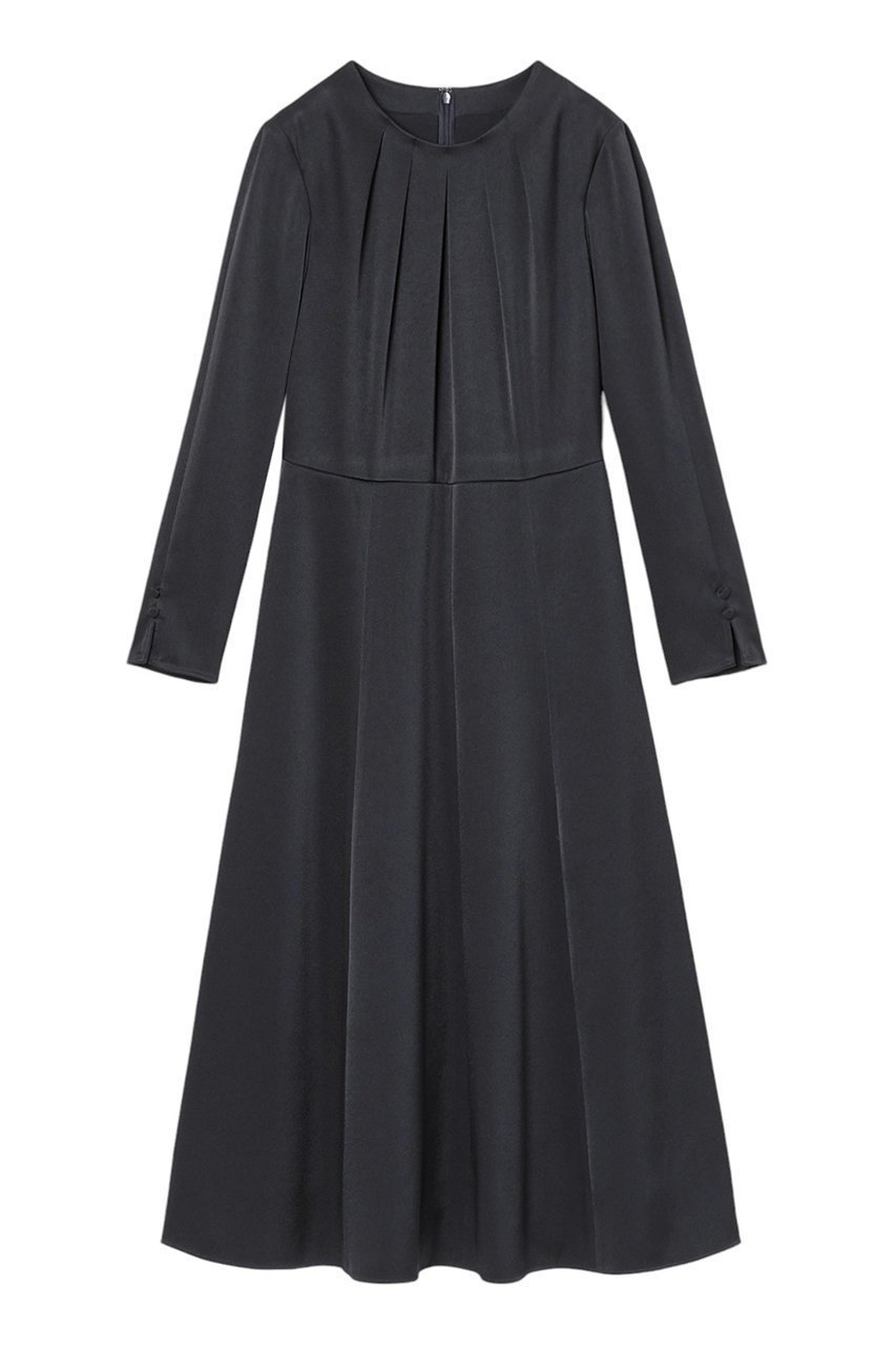 【アナイ/ANAYI】の【Eternal Line 2025】トリアセサテンフレア ワンピース インテリア・キッズ・メンズ・レディースファッション・服の通販 founy(ファニー) 　ファッション　Fashion　レディースファッション　Fashion for Women　ワンピース　Dresses　チュニック　Tunic Tops & Dresses　エレガント 上品　Elegant　ジャケット　Jacket, Outerwear　スリット　Slit, Slit Detail　セットアップ　Set-Up, Coordinated Outfit　チュニック　Tunic, Long Top　ネックレス　Necklace, Pendant Necklace　フレア　Flare, Flared　ペプラム　Peplum, Flared Hem　ロング　Long, Long-Length　吸水　Absorbent, Quick-Dry　ネイビー|ID: prp329100004247957 ipo3291000000033705087