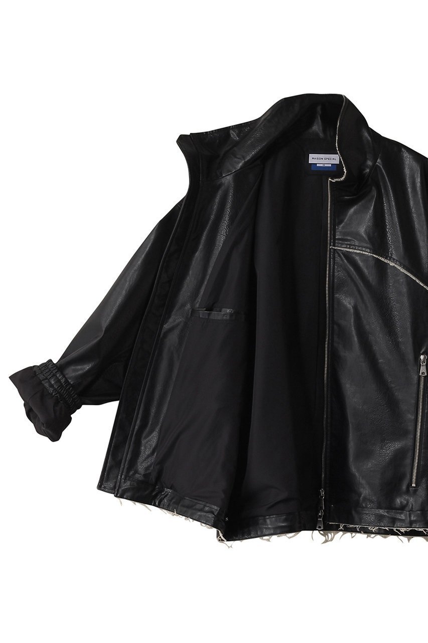【メゾンスペシャル/MAISON SPECIAL】の【UNISEX】フリンジ切リ替エアーティフィシャルレザージップブルゾン 人気、トレンドファッション・服の通販 founy(ファニー) 　ファッション　Fashion　レディースファッション　WOMEN　アウター　Coat Outerwear　ジャケット　Jackets　ブルゾン　Blouson/Jackets　ユニセックス　Unisex　ジャケット　Jacket　スタンド　Stand　スリーブ　Sleeve　フリンジ　Fringe　ブルゾン　Blouson　リアル　Real　ロング　Long　other-6|ID: prp329100004247982 ipo3291000000031378067