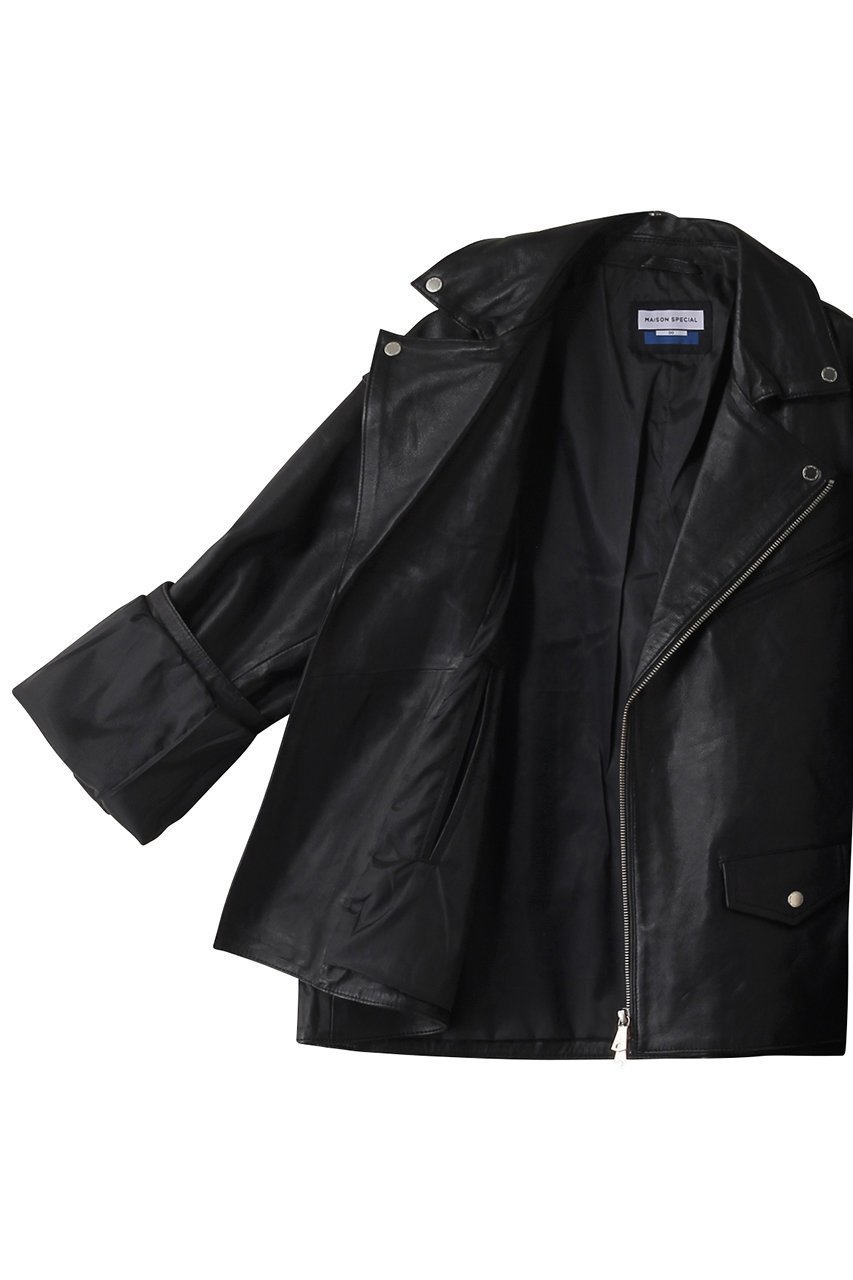 【メゾンスペシャル/MAISON SPECIAL】の【UNISEX】SHEEPレザーダブルライダース 人気、トレンドファッション・服の通販 founy(ファニー) 　ファッション　Fashion　レディースファッション　Fashion for Women　アウター　Coat / Outerwear Collection　レディースジャケット・軽アウター　Jackets　ライダースジャケット / レザースタイル　Riders Jackets & Biker Style　ユニセックス　Unisex, Genderless　ジャケット　Jacket, Outerwear　スタイリッシュ　Stylish, Fashionable　スリーブ　Sleeve, Long Sleeve / Short Sleeve　ライダース　Riders　ロング　Long, Long-Length　定番　Standard, Basic Item　other-6|ID: prp329100004247984 ipo3291000000032936531