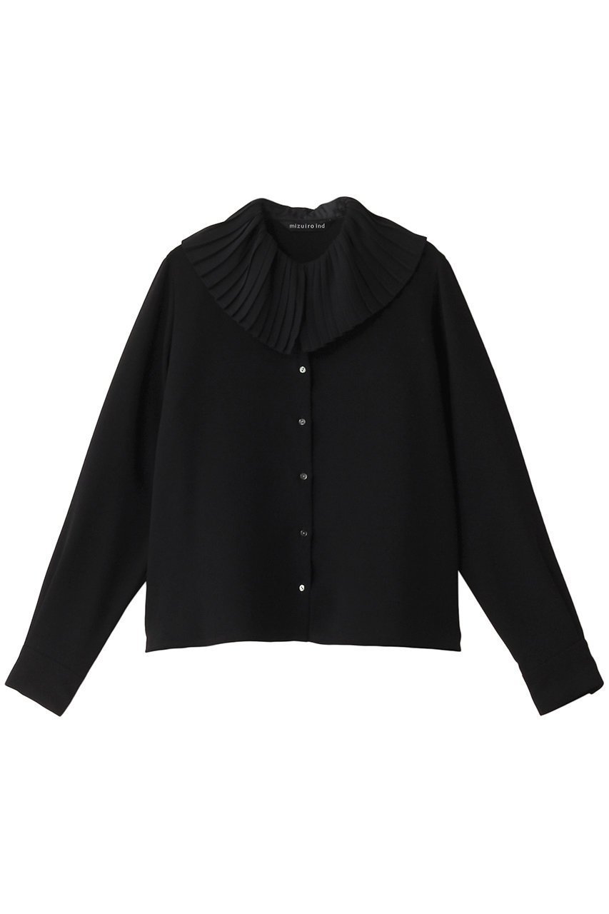 【ミズイロ インド/mizuiro ind】のpleats collar shirt シャツ インテリア・キッズ・メンズ・レディースファッション・服の通販 founy(ファニー) 　ファッション　Fashion　レディースファッション　WOMEN　トップス・カットソー　Tops/Tshirt　シャツ/ブラウス　Shirts/Blouses　クラシカル　Classical　スリーブ　Sleeve　プリーツ　Pleats　ロング　Long　NEW・新作・新着・新入荷　New Arrivals　black|ID: prp329100004247997 ipo3291000000029477902