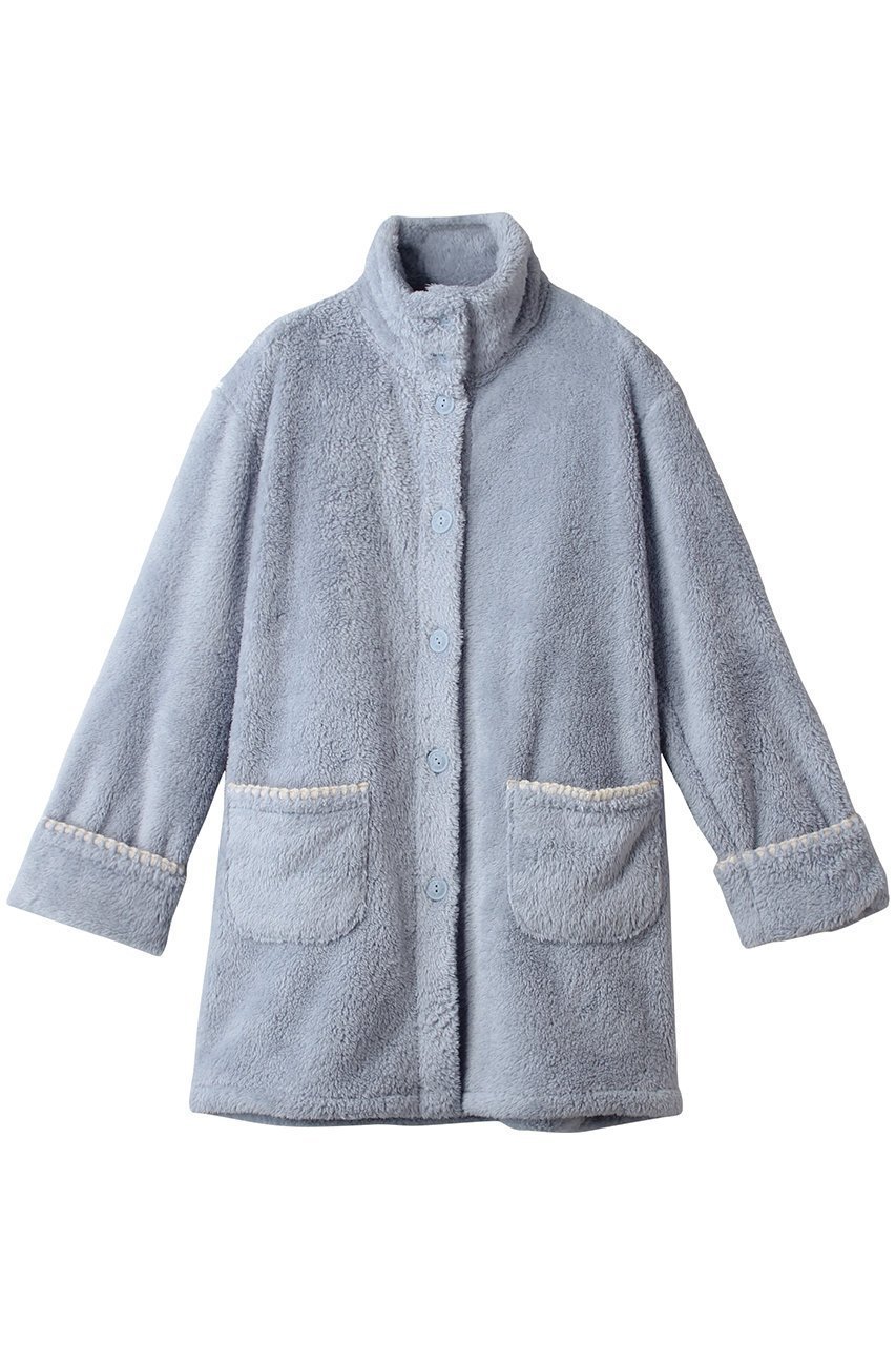 【キッドブルー/KID BLUE】の24フラッフィーシャギーガウン インテリア・キッズ・メンズ・レディースファッション・服の通販 founy(ファニー) 　ファッション　Fashion　レディースファッション　Fashion for Women　トップス・カットソー　Cut & Sew Tops　お家時間・ステイホーム　Stay Home / At Home　ガウン　Gown, Robe　スタンド　Stand Collar, Upright Stand　スリーブ　Sleeve, Long Sleeve / Short Sleeve　パジャマ　Pajamas, Sleepwear　ロング　Long, Long-Length　人気　Popular, Best Seller　再入荷　Restock / Back in Stock　サックス|ID: prp329100004248017 ipo3291000000034875452
