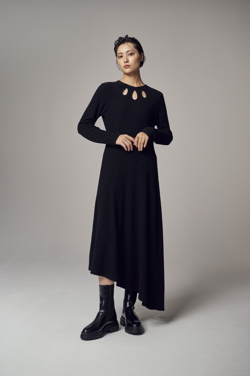 【ティーチ/TEECHI】の「ディオボンカールワンピース」ウールジャージ 人気、トレンドファッション・服の通販 founy(ファニー) 　ファッション　Fashion　レディースファッション　WOMEN　ワンピース　Dress　チュニック　Tunic　インナー　Inner　カッティング　Cutting　チュニック　Tunic　デコルテ　Decolletage　ドレス　Dress　ボトム　Bottom　ロング　Long　other-8|ID: prp329100004250706 ipo3291000000031377056