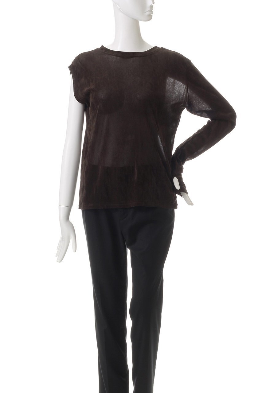 【ティーチ/TEECHI】の「レイヤード アシメトップス」スムースフロッキー 人気、トレンドファッション・服の通販 founy(ファニー) 　ファッション　Fashion　レディースファッション　WOMEN　トップス・カットソー　Tops/Tshirt　シャツ/ブラウス　Shirts/Blouses　ロング / Tシャツ　T-Shirts　カットソー　Cut and Sewn　アシンメトリー　Asymmetry　スリーブ　Sleeve　ノースリーブ　No Sleeve　ロング　Long　A/W・秋冬　Aw・Autumn/Winter・Fw・Fall-Winter　other-2|ID: prp329100004250707 ipo3291000000031377058