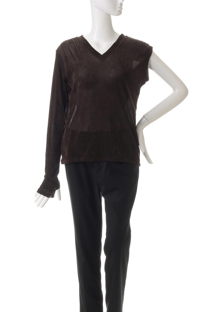 【ティーチ/TEECHI】の「レイヤード アシメトップス」スムースフロッキー 人気、トレンドファッション・服の通販 founy(ファニー) 　ファッション　Fashion　レディースファッション　WOMEN　トップス・カットソー　Tops/Tshirt　シャツ/ブラウス　Shirts/Blouses　ロング / Tシャツ　T-Shirts　カットソー　Cut and Sewn　アシンメトリー　Asymmetry　スリーブ　Sleeve　ノースリーブ　No Sleeve　ロング　Long　A/W・秋冬　Aw・Autumn/Winter・Fw・Fall-Winter　other-6|ID: prp329100004250707 ipo3291000000031377064