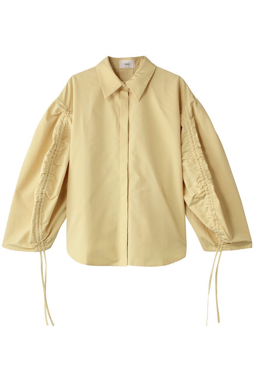 【ティーチ/TEECHI】の「エアバルーンブラウス」リッチタフタ インテリア・キッズ・メンズ・レディースファッション・服の通販 founy(ファニー) 　ファッション　Fashion　レディースファッション　Fashion for Women　トップス・カットソー　Cut & Sew Tops　シャツ・ブラウス・オフィスカジュアル　Elegant Blouses & Button-Ups　ギャザー　Gathered, Ruffled　スリーブ　Sleeve, Long Sleeve / Short Sleeve　タフタ　Taffeta, Structured Fabric　バルーン　Balloon, Balloon Silhouette　ラグジュアリー　Luxury, Elegant　ロング　Long, Long-Length　イエロー|ID: prp329100004250709 ipo3291000000035823161