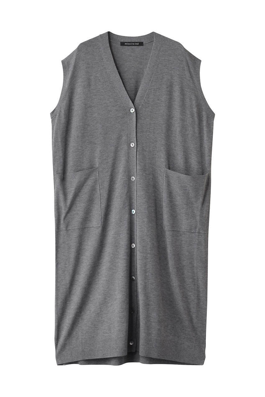 【ミズイロ インド/mizuiro ind】のV neck long vest ベスト インテリア・キッズ・メンズ・レディースファッション・服の通販 founy(ファニー) 　ファッション　Fashion　レディースファッション　WOMEN　アウター　Coat Outerwear　ジャケット　Jackets　シンプル　Simple　ジャケット　Jacket　ベスト　Vest　NEW・新作・新着・新入荷　New Arrivals　gray|ID: prp329100004250763 ipo3291000000029500997