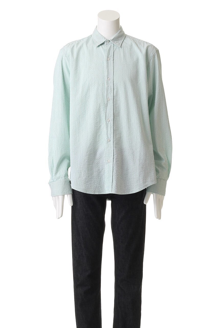 【フランク&アイリーン/Frank&Eileen / MEN】の【MEN】FINBAR イタリアンコットン グリーンストライプシャツ 人気、トレンドファッション・服の通販 founy(ファニー) 　ファッション　Fashion　メンズファッション　Fashion for Men　ストライプ　Stripe, Striped Pattern　スリーブ　Sleeve, Long Sleeve / Short Sleeve　リラックス　Relax, Relaxed Fit　ロング　Long, Long-Length　新作・新入荷　New Arrivals / New In　other-2|ID: prp329100004250768 ipo3291000000032703700