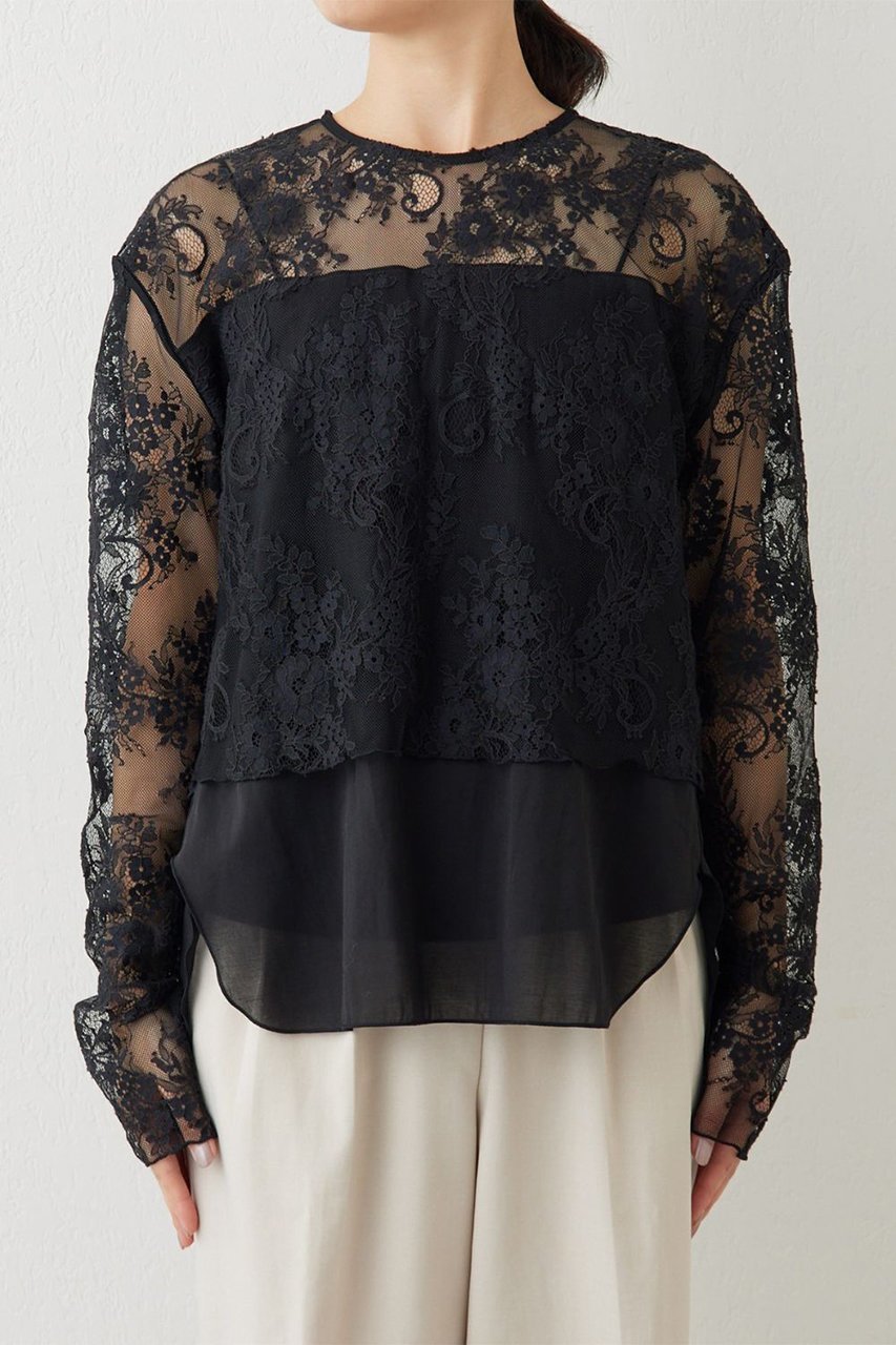 【ガリャルダガランテ/GALLARDAGALANTE】のレイヤードレースブラウス 人気、トレンドファッション・服の通販 founy(ファニー) ファッション Fashion レディースファッション Fashion for Women トップス・カットソー Cut & Sew Tops シャツ・ブラウス・オフィスカジュアル Elegant Blouses & Button-Ups スリーブ Sleeve, Long Sleeve / Short Sleeve フォーマル Formal, Dressy レース Lace, Lace Fabric ロング Long, Long-Length other-8|ID: prp329100004250774 ipo3291000000036692904
