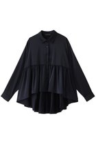 【ミズイロ インド/mizuiro ind】のsatin waist gather shirt シャツ navy|ID: prp329100004250784 ipo3291000000029501056