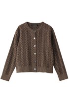 【ミズイロ インド/mizuiro ind】のplating stitch knit crew neck C/D カーディガン brown|ID: prp329100004250789 ipo3291000000029501074