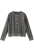 【ミズイロ インド/mizuiro ind】のplating stitch knit crew neck C/D カーディガン black|ID: prp329100004250789 ipo3291000000029501075