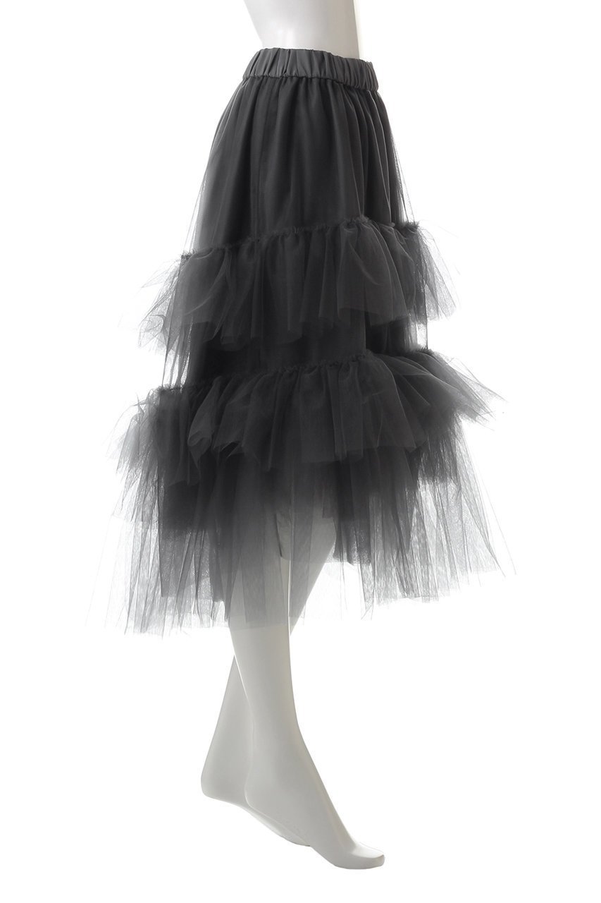 【ジェイドット/j.】のチュールフリルティアードスカート 人気、トレンドファッション・服の通販 founy(ファニー) 　ファッション　Fashion　レディースファッション　Fashion for Women　スカート　Skirts　ティアードスカート　Tiered Skirts　おすすめ　Recommended / Our Picks　コンパクト　Compact, Small Size　シアー　Sheer, See-Through　フェミニン　Feminine, Girly　other-3|ID: prp329100004250792 ipo3291000000032822999
