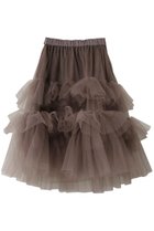 【ジェイドット/j.】のチュールフリルティアードスカート ブラウン|ID: prp329100004250792 ipo3291000000035813743