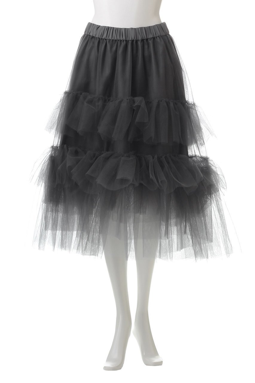 【ジェイドット/j.】のチュールフリルティアードスカート 人気、トレンドファッション・服の通販 founy(ファニー) 　ファッション　Fashion　レディースファッション　Fashion for Women　スカート　Skirts　ティアードスカート　Tiered Skirts　おすすめ　Recommended / Our Picks　コンパクト　Compact, Small Size　シアー　Sheer, See-Through　フェミニン　Feminine, Girly　other-2|ID: prp329100004250792 ipo3291000000035813744