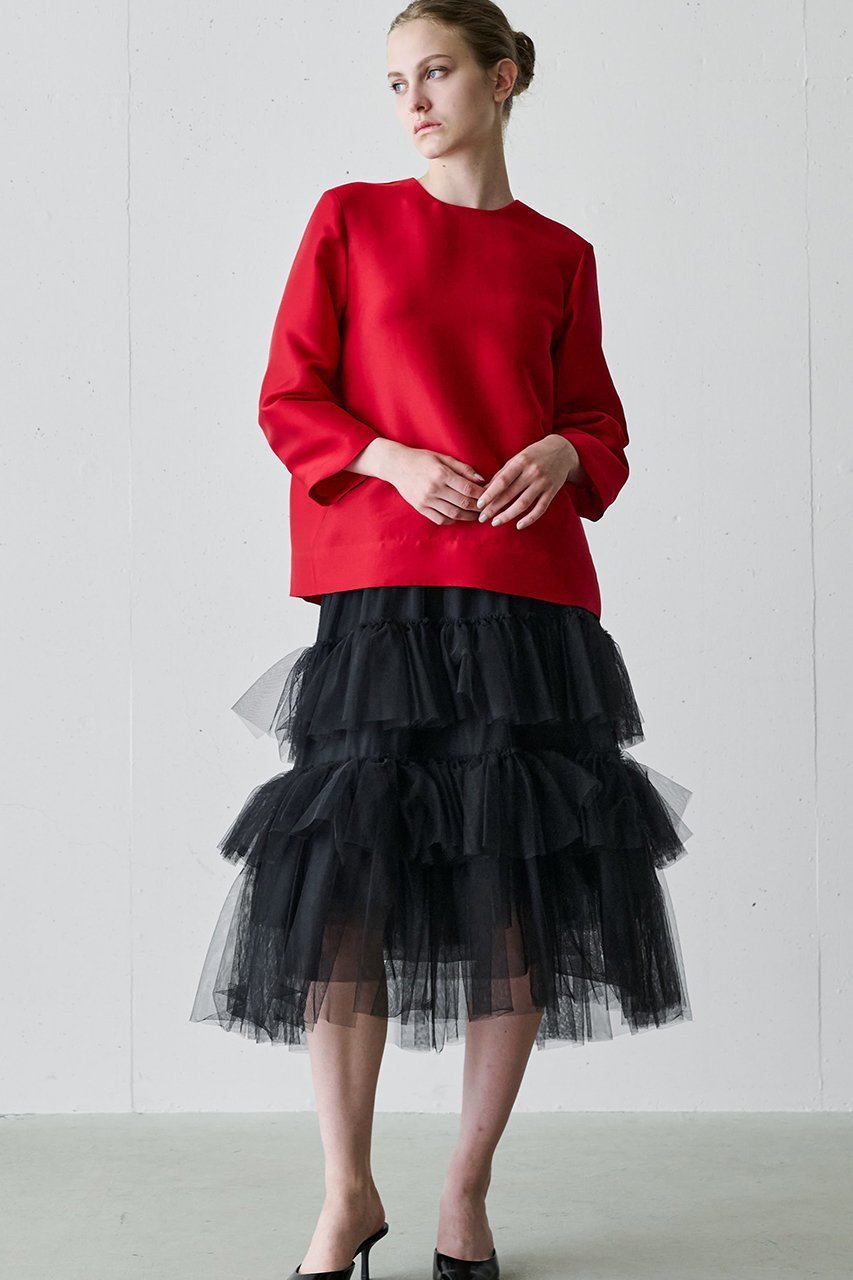 【ジェイドット/j.】のチュールフリルティアードスカート 人気、トレンドファッション・服の通販 founy(ファニー) 　ファッション　Fashion　レディースファッション　Fashion for Women　スカート　Skirts　ティアードスカート　Tiered Skirts　おすすめ　Recommended / Our Picks　コンパクト　Compact, Small Size　シアー　Sheer, See-Through　フェミニン　Feminine, Girly　other-8|ID: prp329100004250792 ipo3291000000035953727