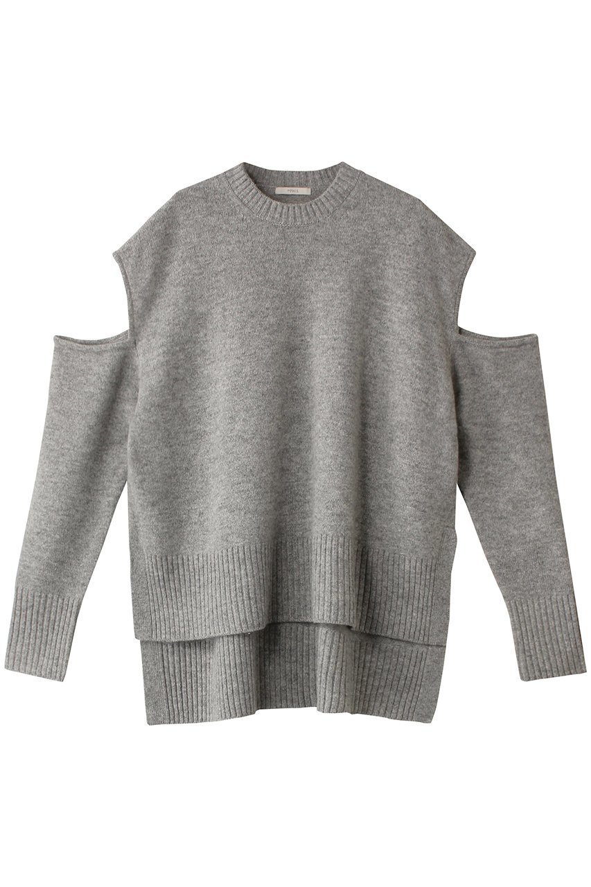 【ル フィル/LE PHIL】のウールカシミアスリットニット インテリア・キッズ・メンズ・レディースファッション・服の通販 founy(ファニー) 　ファッション　Fashion　レディースファッション　Fashion for Women　トップス・カットソー　Cut & Sew Tops　ニット　Knit Tops & Sweaters　カジュアルプルオーバー・ニットトップス　Pullovers & Knit Tops / Casual Pullovers　シルク　Silk, 100% Silk　スリット　Slit, Slit Detail　スリーブ　Sleeve, Long Sleeve / Short Sleeve　A/W・秋冬　Autumn/Winter　グレー|ID: prp329100004250793 ipo3291000000032965437