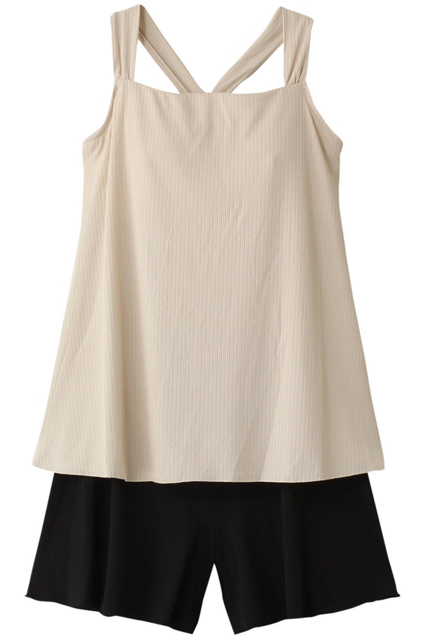 【レイール/Reir】のRibキュロパンセット インテリア・キッズ・メンズ・レディースファッション・服の通販 founy(ファニー) 　ファッション　Fashion　レディースファッション　Fashion for Women　トップス・カットソー　Cut & Sew Tops　キャミソール&ノースリーブ　Camisoles & Sleeveless Tops　シャツ・ブラウス・オフィスカジュアル　Elegant Blouses & Button-Ups　ロングTシャツ・Tシャツ　Longline T-Shirts & Tees　カットソー・ベーシックTシャツ　Cut-and-Sewn Tops / Stretch Tees & Basics　水着　Swimwear　キャミソール　Camisole, Spaghetti Strap Top　キュロット　Culottes, Wide Shorts　タンク　Tank Top, Sleeveless Top　リボン　Ribbon, Bow　水着　Swimsuit, Swimwear　ベージュ|ID: prp329100004252101 ipo3291000000036096326