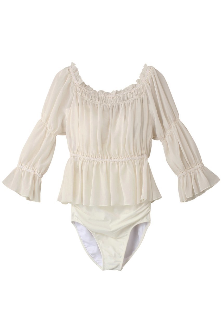 【レイール/Reir】のシフォンパフスリーブレイヤードセット 人気、トレンドファッション・服の通販 founy(ファニー) 　ファッション　Fashion　レディースファッション　Fashion for Women　水着　Swimwear　レディース水着・ビーチウェア　Swimwear & Beachwear　ギャザー　Gathered, Ruffled　シフォン　Chiffon, Lightweight Fabric　シャーリング　Shirring, Ruched　スポーツ　Sports, Activewear　スリーブ　Sleeve, Long Sleeve / Short Sleeve　フェミニン　Feminine, Girly　水着　Swimsuit, Swimwear　 other-1|ID: prp329100004252102 ipo3291000000036002623