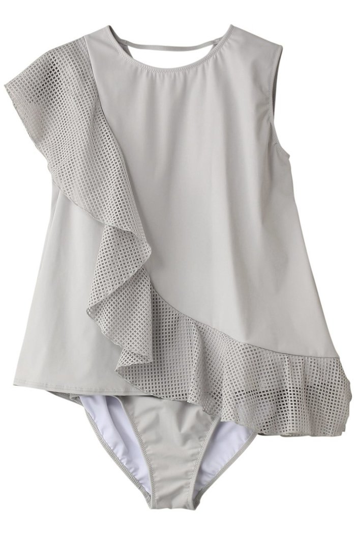 【レイール/Reir】の【San-ai Resort】アシンメトリートップス水着 インテリア・キッズ・メンズ・レディースファッション・服の通販 founy(ファニー) https://founy.com/ ファッション Fashion レディースファッション Fashion for Women 水着 Swimwear レディース水着・ビーチウェア Swimwear & Beachwear アシンメトリー Asymmetrical Style スポーツ Sports, Activewear フレア Flare, Flared メッシュ Mesh, Net Fabric ラッフル Ruffle, Frill 再入荷 Restock / Back in Stock 水着 Swimsuit, Swimwear 無地 Plain, Solid Color |ID: prp329100004252106 ipo3291000000029512798