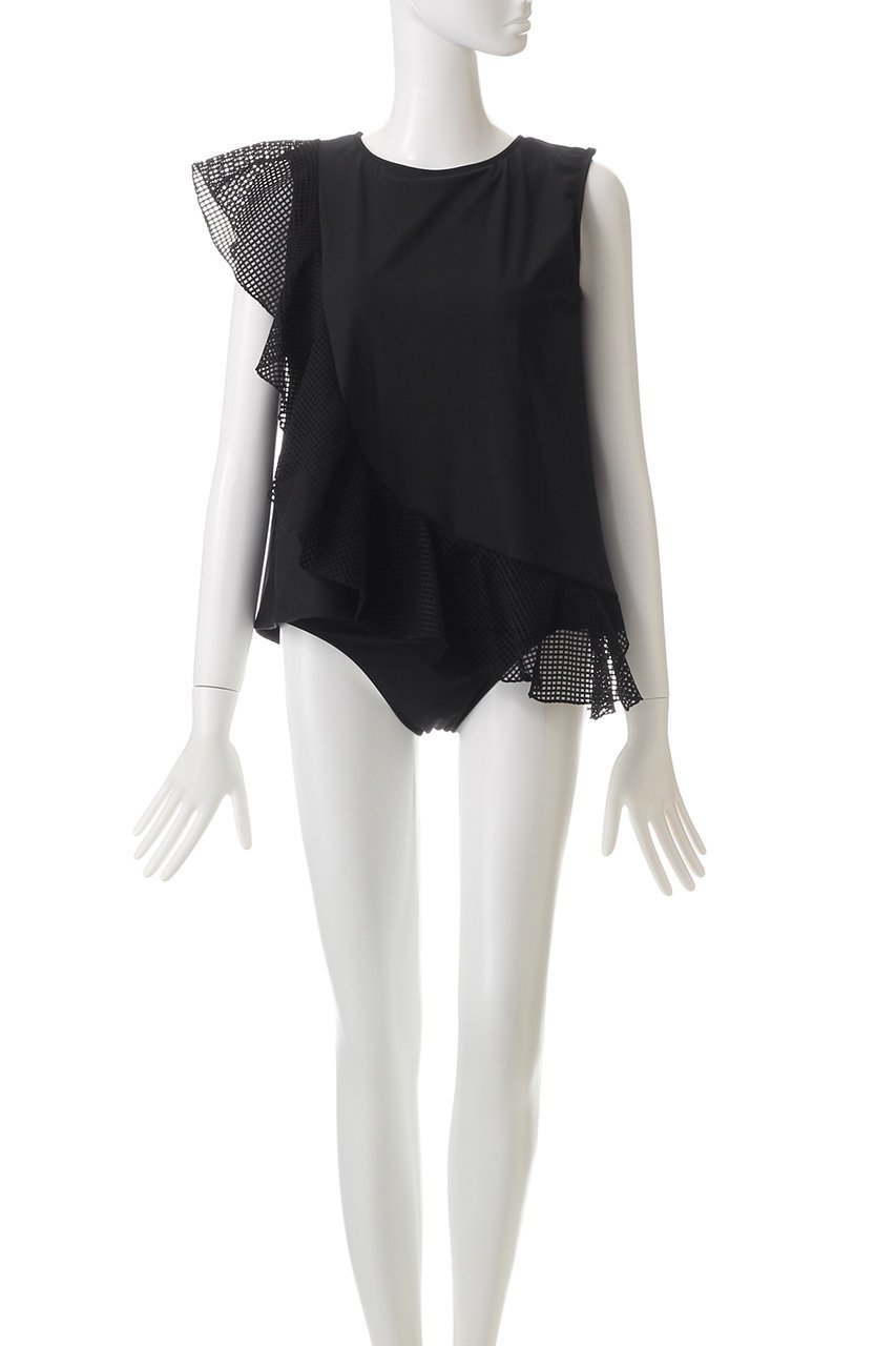 【レイール/Reir】の【San-ai Resort】アシンメトリートップス水着 人気、トレンドファッション・服の通販 founy(ファニー) 　ファッション　Fashion　レディースファッション　Fashion for Women　水着　Swimwear　レディース水着・ビーチウェア　Swimwear & Beachwear　アシンメトリー　Asymmetrical Style　スポーツ　Sports, Activewear　フレア　Flare, Flared　メッシュ　Mesh, Net Fabric　ラッフル　Ruffle, Frill　水着　Swimsuit, Swimwear　無地　Plain, Solid Color　other-2|ID: prp329100004252106 ipo3291000000031376831