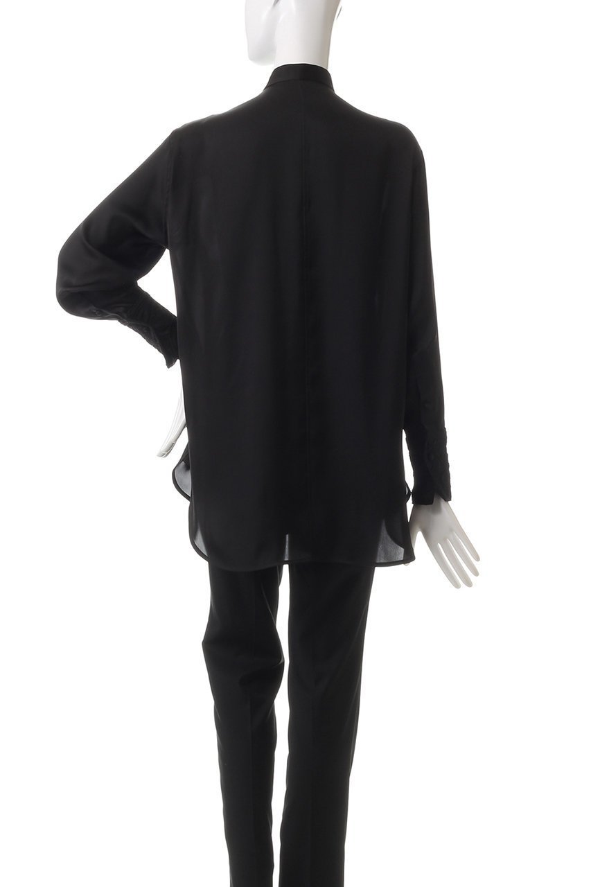 【チノ/CINOH】のBLACK FORMAL レースアシンメトリックブザムシャツ 人気、トレンドファッション・服の通販 founy(ファニー) 　ファッション　Fashion　レディースファッション　Fashion for Women　トップス・カットソー　Cut & Sew Tops　シャツ・ブラウス・オフィスカジュアル　Elegant Blouses & Button-Ups　カフス　Cuff Design　サテン　Satin, Glossy Fabric　スリーブ　Sleeve, Long Sleeve / Short Sleeve　チュール　Tulip, Tulip Motif　マニッシュ　Mannish, Boyish　レース　Lace, Lace Fabric　ロング　Long, Long-Length　定番　Standard, Basic Item　other-4|ID: prp329100004252107 ipo3291000000032887360