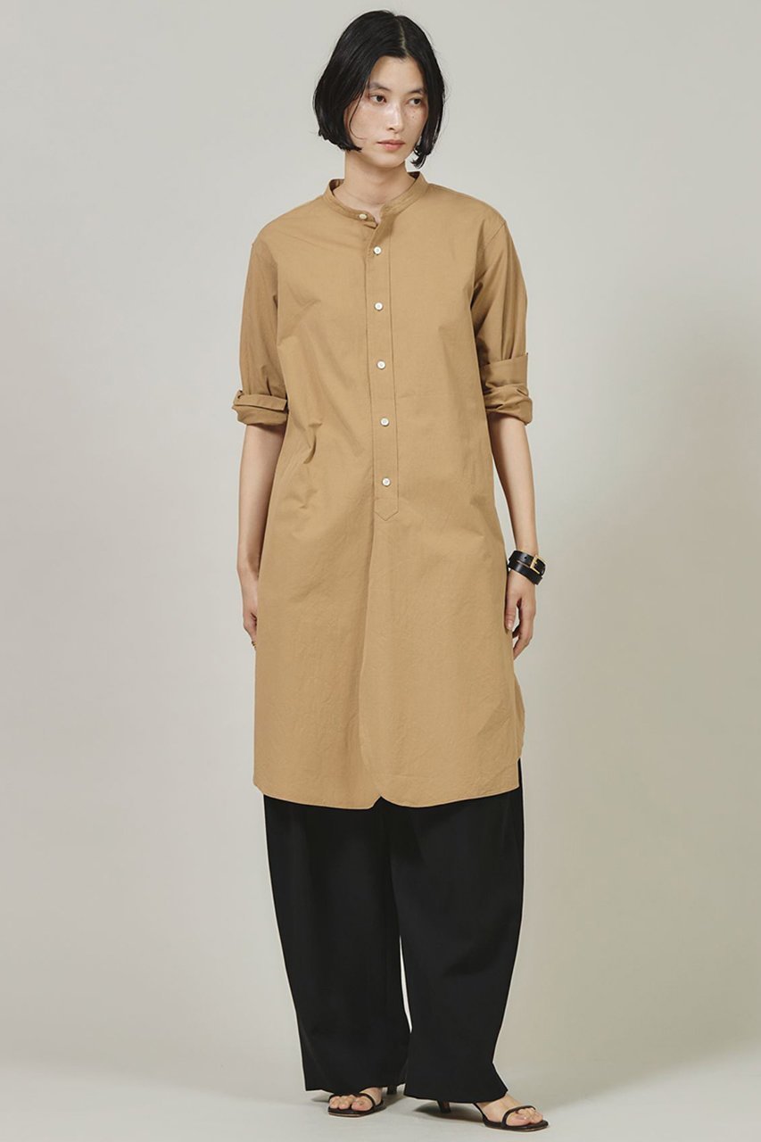 【カレンソロジー/Curensology】の〈&RC〉ワッシャーバンドカラーシャツ 人気、トレンドファッション・服の通販 founy(ファニー) 　ファッション　Fashion　レディースファッション　Ladies' Fashion Online　トップス・カットソー　Tops/Tshirt　シャツ/ブラウス　Shirts/Blouses　なめらか　Smooth　カッティング　Cutting　カフス　Cuffs　サテン　Satin　シンプル　Simple　スタンド　Stand　スリーブ　Sleeve　バランス　Balance　メンズ　Mens　リラックス　Relax　ロング　Long　日本製　Made In Japan　other-2|ID: prp329100004252133 ipo3291000000032615265