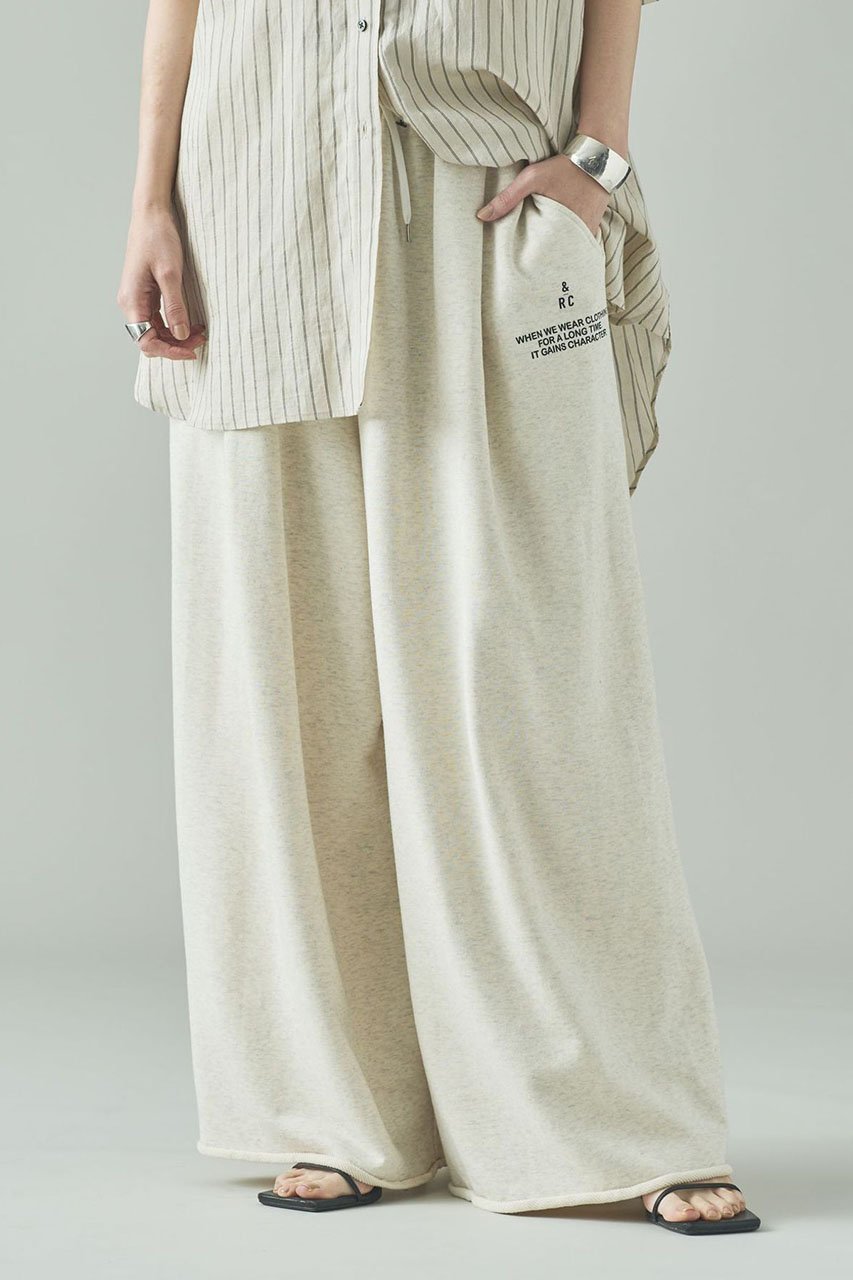 【カレンソロジー/Curensology】の〈&RC〉フレンチテリーワイドパンツ インテリア・キッズ・メンズ・レディースファッション・服の通販 founy(ファニー) ファッション Fashion レディースファッション Fashion for Women パンツ Pants & Trousers ドローストリング Drawstring, Pull Cord フィット Fit, Slim Fit プリント Print, Printed Pattern ポケット Pocket, Pocket Detail ワイド Wide, Wide Fit 日本製 Made In Japan エクリュ|ID: prp329100004252134 ipo3291000000035724733