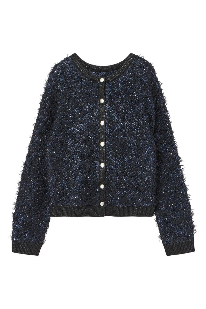 【アナイ/ANAYI】のスパンコールツイーディ カーディガン インテリア・キッズ・メンズ・レディースファッション・服の通販 founy(ファニー) 　ファッション　Fashion　レディースファッション　Fashion for Women　トップス・カットソー　Cut & Sew Tops　ニット　Knit Tops & Sweaters　カーディガン・羽織り　Layered Style Cardigans　カラフル　Colorful Design　カーディガン　Cardigan, Knitwear　コンパクト　Compact, Small Size　ジャケット　Jacket, Outerwear　スパンコール　Sequins, Sequin Embellishment　ツイード　Twill, Twill Weave　パール　Pearl, Pearl Accent　フロント　Front, Front Design　ネイビー|ID: prp329100004252139 ipo3291000000033705547