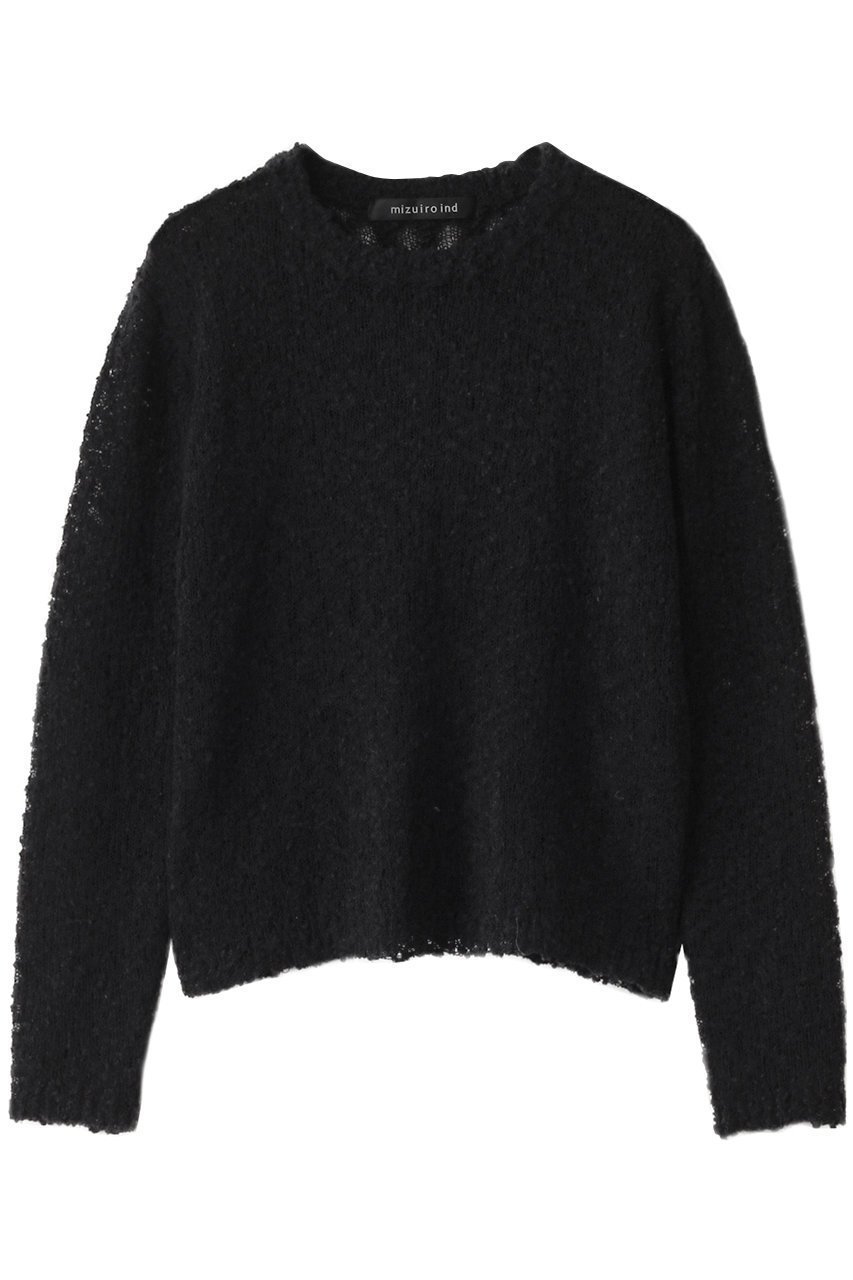 【ミズイロ インド/mizuiro ind】のslub yarn crew neck P/O プルオーバー インテリア・キッズ・メンズ・レディースファッション・服の通販 founy(ファニー) 　ファッション　Fashion　レディースファッション　WOMEN　トップス・カットソー　Tops/Tshirt　ニット　Knit Tops　プルオーバー　Pullover　ボトム　Bottom　マキシ　Maxi　マニッシュ　Mannish　NEW・新作・新着・新入荷　New Arrivals　black|ID: prp329100004254860 ipo3291000000029545291