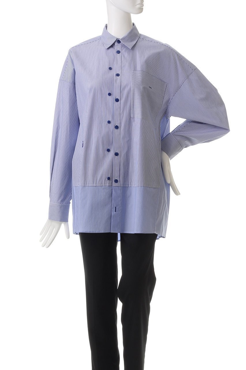 【ナゴンスタンス/nagonstans】のポプリンStripe フレア SH/シャツ 人気、トレンドファッション・服の通販 founy(ファニー) 　ファッション　Fashion　レディースファッション　WOMEN　トップス・カットソー　Tops/Tshirt　シャツ/ブラウス　Shirts/Blouses　スリーブ　Sleeve　フレア　Flare　フロント　Front　ロング　Long　other-2|ID: prp329100004255593 ipo3291000000031375819