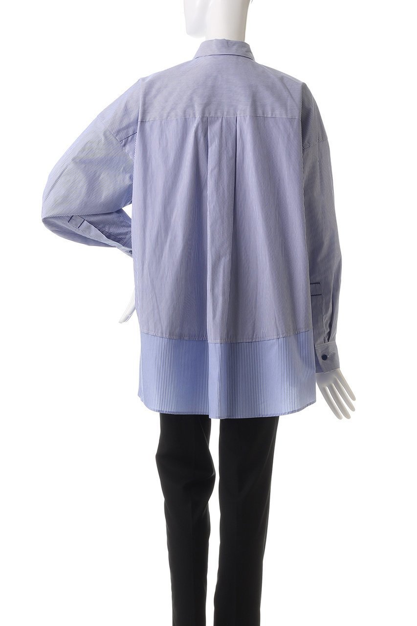 【ナゴンスタンス/nagonstans】のポプリンStripe フレア SH/シャツ 人気、トレンドファッション・服の通販 founy(ファニー) 　ファッション　Fashion　レディースファッション　Fashion for Women　トップス・カットソー　Cut & Sew Tops　シャツ・ブラウス・オフィスカジュアル　Elegant Blouses & Button-Ups　スリーブ　Sleeve, Long Sleeve / Short Sleeve　フレア　Flare, Flared　フロント　Front, Front Design　ロング　Long, Long-Length　other-4|ID: prp329100004255593 ipo3291000000036059588