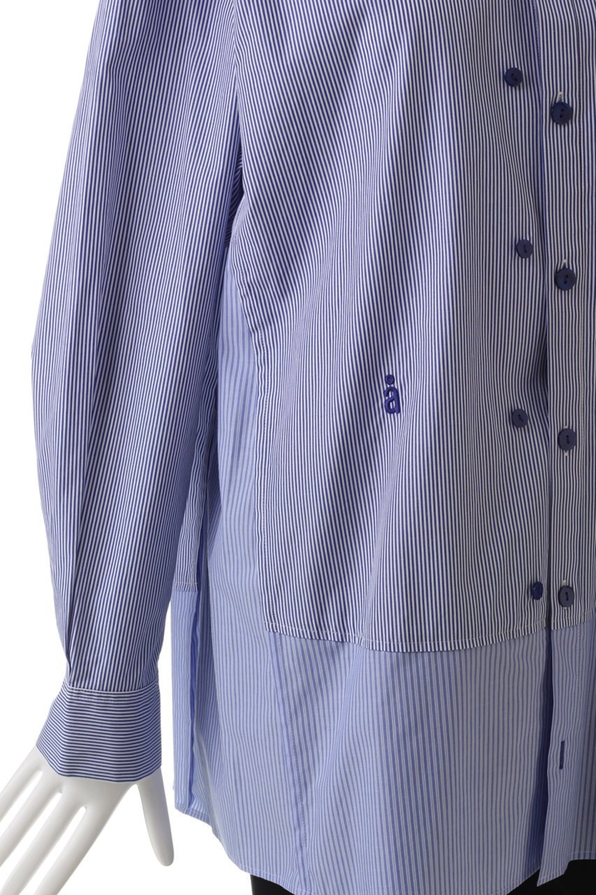 【ナゴンスタンス/nagonstans】のポプリンStripe フレア SH/シャツ 人気、トレンドファッション・服の通販 founy(ファニー) 　ファッション　Fashion　レディースファッション　Fashion for Women　トップス・カットソー　Cut & Sew Tops　シャツ・ブラウス・オフィスカジュアル　Elegant Blouses & Button-Ups　スリーブ　Sleeve, Long Sleeve / Short Sleeve　フレア　Flare, Flared　フロント　Front, Front Design　ロング　Long, Long-Length　other-5|ID: prp329100004255593 ipo3291000000036059589