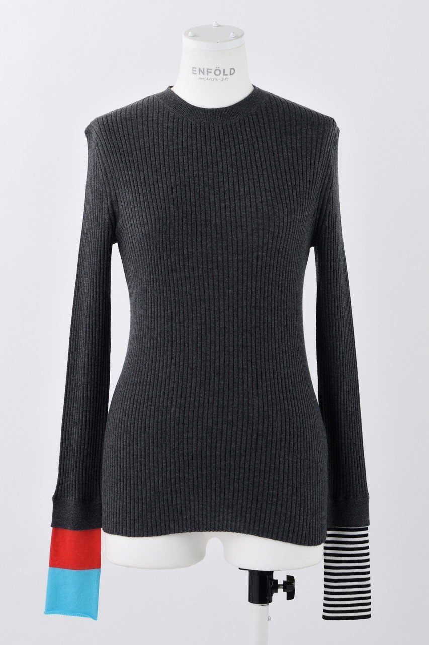 【エンフォルド/ENFOLD】のRIB P.O/プルオーバー インテリア・キッズ・メンズ・レディースファッション・服の通販 founy(ファニー) 　ファッション　Fashion　レディースファッション　Fashion for Women　トップス・カットソー　Cut & Sew Tops　ニット　Knit Tops & Sweaters　カジュアルプルオーバー・ニットトップス　Pullovers & Knit Tops / Casual Pullovers　インナー　Innerwear　コンパクト　Compact, Small Size　定番　Standard, Basic Item　チャコールグレー|ID: prp329100004255597 ipo3291000000035372034