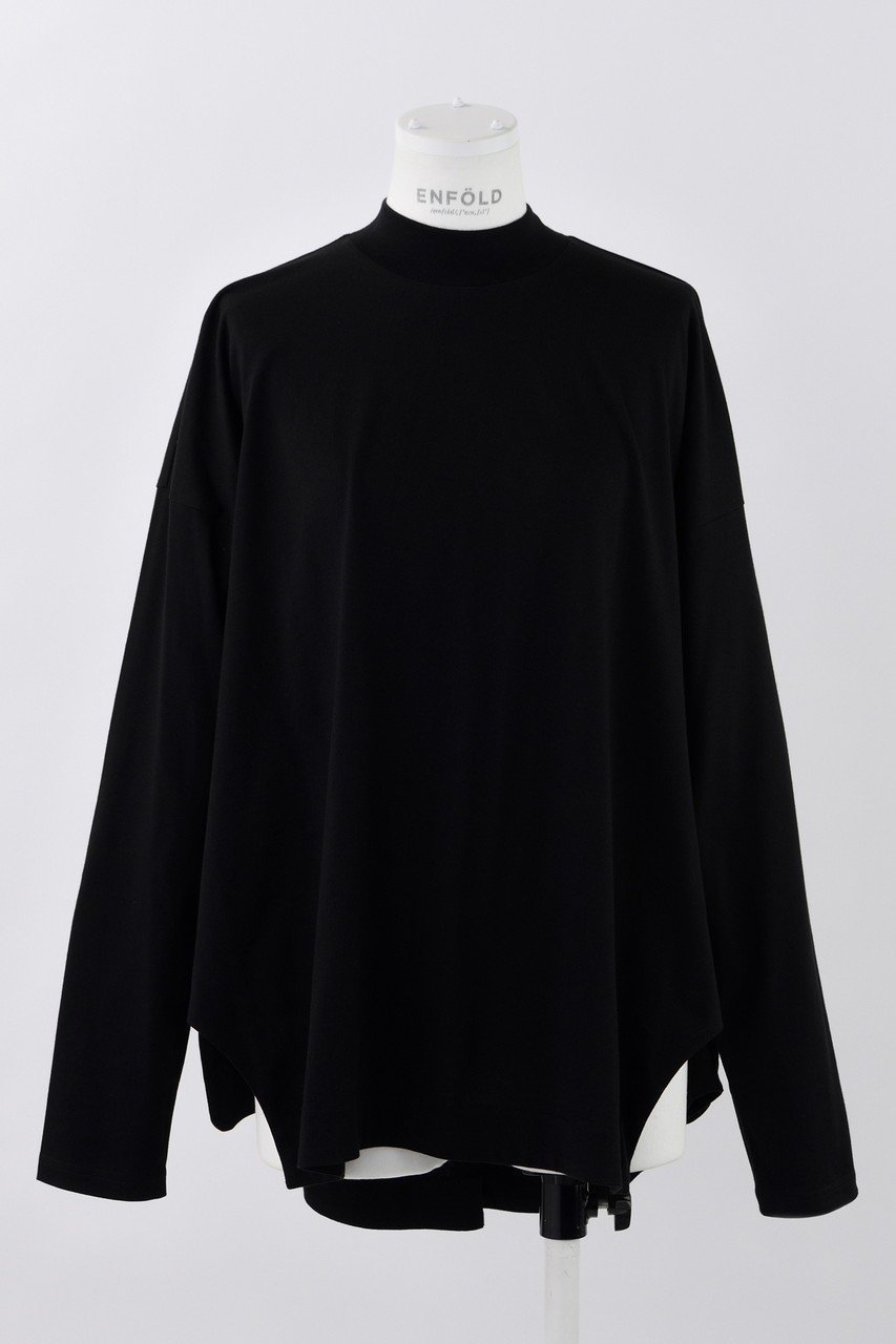 【エンフォルド/ENFOLD】のスビン天竺 ハイネックスリットP.O/プルオーバー インテリア・キッズ・メンズ・レディースファッション・服の通販 founy(ファニー) 　ファッション　Fashion　レディースファッション　Fashion for Women　トップス・カットソー　Cut & Sew Tops　シャツ・ブラウス・オフィスカジュアル　Elegant Blouses & Button-Ups　ロングTシャツ・Tシャツ　Longline T-Shirts & Tees　カジュアルプルオーバー・ニットトップス　Pullovers & Knit Tops / Casual Pullovers　カットソー・ベーシックTシャツ　Cut-and-Sewn Tops / Stretch Tees & Basics　インナー　Innerwear　エレガント 上品　Elegant　ジャケット　Jacket, Outerwear　スリット　Slit, Slit Detail　スリーブ　Sleeve, Long Sleeve / Short Sleeve　ハイネック　High Neck, Mock Neck　ルーズ　Loose, Oversized　ロング　Long, Long-Length　ブラック|ID: prp329100004255600 ipo3291000000035421688