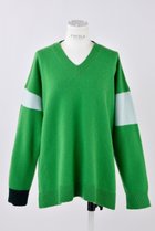 【エンフォルド/ENFOLD】のVネックカラーブロックP.O/プルオーバー 人気、トレンドファッション・服の通販 founy(ファニー) ファッション Fashion レディースファッション Fashion for Women トップス・カットソー Cut & Sew Tops ニット Knit Tops & Sweaters カジュアルプルオーバー・ニットトップス Pullovers & Knit Tops / Casual Pullovers Vネックトップス V-Neck Tops / V-Cut Neckline Shirts ブロック Block, Solid Block Pattern エレガント 上品 Elegant thumbnail グリーン|ID: prp329100004255602 ipo3291000000036530887