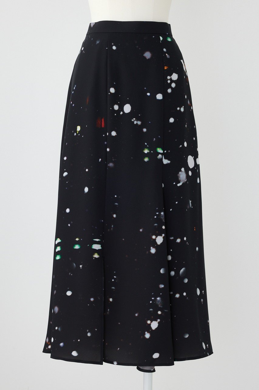 【エンフォルド/ENFOLD】のTOKYO SNOWINGランダムスリット SK/スカート インテリア・キッズ・メンズ・レディースファッション・服の通販 founy(ファニー) 　ファッション　Fashion　レディースファッション　Fashion for Women　スカート　Skirts　ロングスカート　Long Skirts / Maxi & Midi Skirts　クリスマス X'mas　Christmas / X'mas　スリット　Slit, Slit Detail　ツイル　Twist, Twisted Detail　プリント　Print, Printed Pattern　ランダム　Random, Irregular　リラックス　Relax, Relaxed Fit　ロング　Long, Long-Length　ブラック|ID: prp329100004255605 ipo3291000000035693911