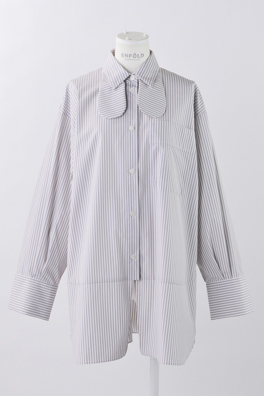 【エンフォルド/ENFOLD】のライトストライプ TWIN SH/シャツ インテリア・キッズ・メンズ・レディースファッション・服の通販 founy(ファニー) 　ファッション　Fashion　レディースファッション　Fashion for Women　トップス・カットソー　Cut & Sew Tops　シャツ・ブラウス・オフィスカジュアル　Elegant Blouses & Button-Ups　ストライプ　Stripe, Striped Pattern　スリーブ　Sleeve, Long Sleeve / Short Sleeve　メンズ　Men's, Menswear　ロング　Long, Long-Length　ライトグレー|ID: prp329100004255607 ipo3291000000035823104